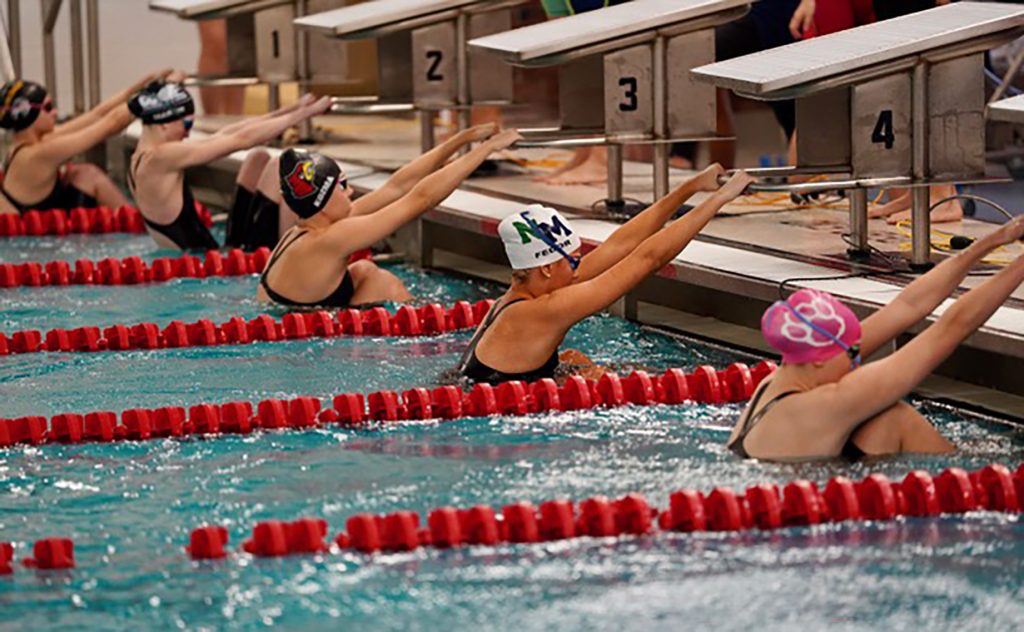 The scene at the FCIAC girls swim finals in Greenwich.