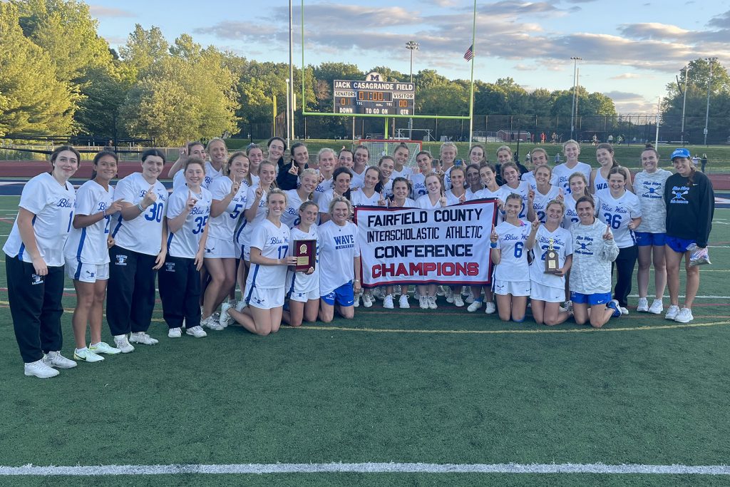 The Darien girls lacrosse team won the 2026 FCIAC championship with a 13-3 victory over New Canaan at McMahon High School on Thursday, May 28, 2026.