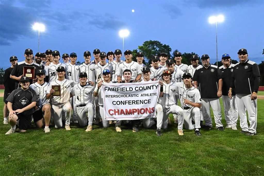 The Trumbull baseball team won the 2026 FCIAC championship with an 8-6 victory over Fairfield Ludlowe at Cubeta Stadium in Stamford on Thursday, May 28, 2026.