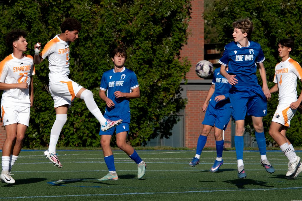 Action from the Darien and Stamford boys soccer game on Wednesday, Sept. 30, 2026. - Photo by James Barron